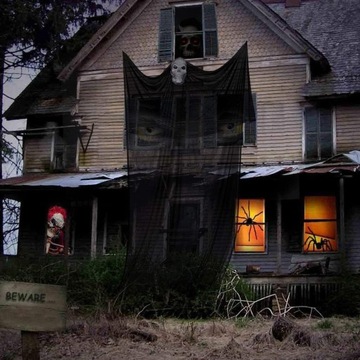 ПОДВЕСНОЕ УКРАШЕНИЕ ПРИЗРАКА С ПОДВИЖНОЙ МАСКОЙ СКЕЛЕТА 400х200см