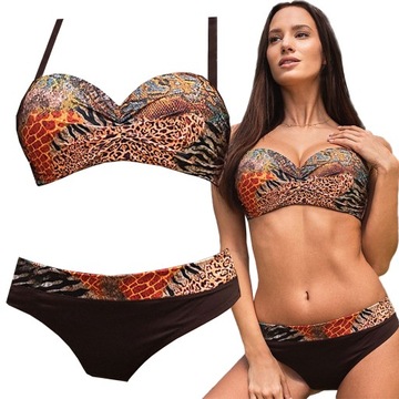 STRÓJ KĄPIELOWY DWUCZĘŚCIOWY KOSTIUM DAMSKI USZTYWNIANY PUSH UP KOMPLET 85B