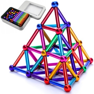 KLOCKI MAGNETYCZNE 3D NEOCUBE 8MM 126SZT SŁUPKI I KULKI