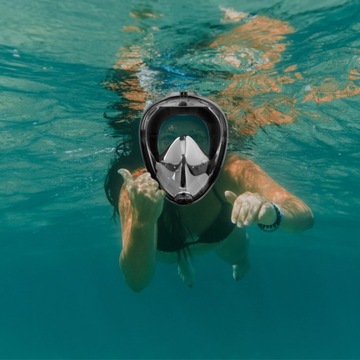 МАСКА ДЛЯ ДАЙВИНГА СКЛАДНАЯ ПОЛНОЛИЦЕВАЯ НАБОР БЕЗ ТУМАНА S/M