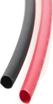 RURKA KOSZULKA TERMOKURCZLIWA 4mm / 2mm CZERWONA + CZARNA 2m