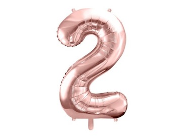 Balon foliowy Cyfra 2, 86cm, różowe złoto