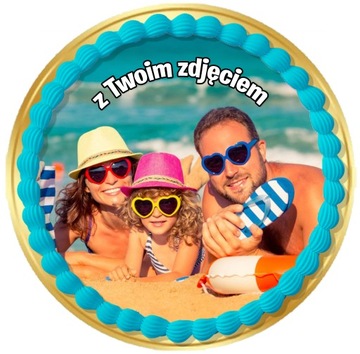OPŁATEK NA TORT Z TWOIM WŁASNYM ZDJĘCIEM 20cm KOŁO