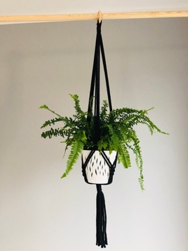 Подвесная подставка для цветов из ниток макраме, 80 см.