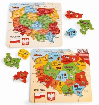 041004 PUZZLE DREWNIANE MAPA POLSKI DAFFI