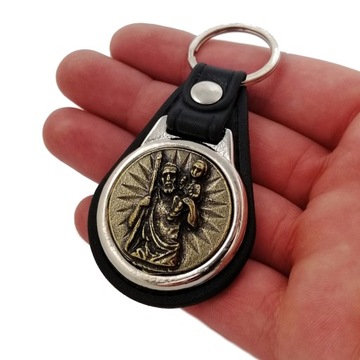 BRELOK ŚW. KRZYSZTOF PATRON KIEROWCÓW NA PREZENT DLA FACETA MĘŻA TATY