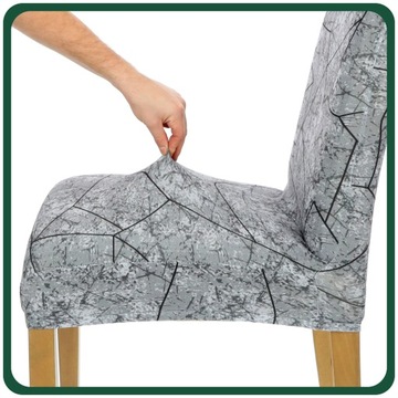 НАБОР ИЗ 6 ШТ. Чехлы НА СТУЛ, СЕРЫЙ, ЭЛАСТИЧНЫЕ УЗОРЫ