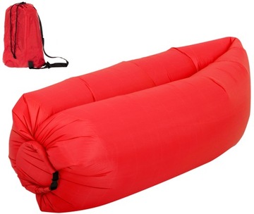 NADMUCHIWANA SOFA LAZY BAG FOTEL PLAŻOWY MATERAC DMUCHANY LAZYBAG CZERWONY