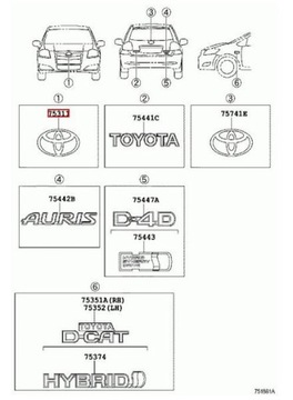 OE TOYOTA LOGO ZNAK PŘEDNÍ RAV 4 IV 12-15