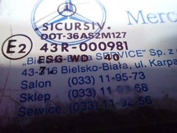 MERCEDES VITA W638 96-03 SKLO (OKNO) DVEŘE DVEŘNÍ PRAVÝ PŘEDNÍ PRAVÁ