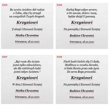 Obrazek Srebrny na Komunię dla chłopca VALENTI