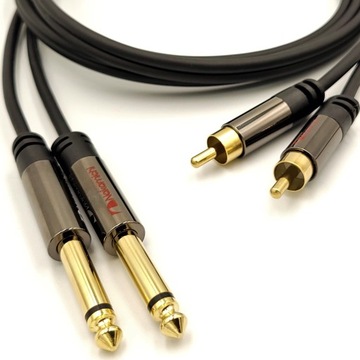 KABEL NAKAMICHI 2x RCA - 2x JACK 6,3 MONO OFC 1,5m