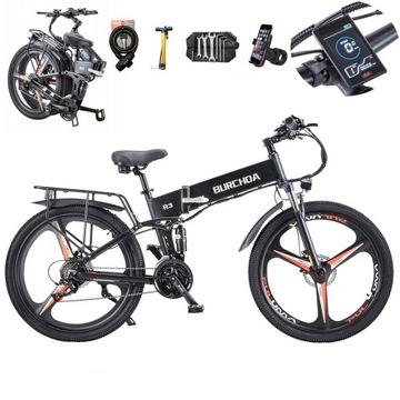 składany rower elektryczny BURCHDA R3 PRO 1000W 48V 14Ah 45KM/h 100KM MTB