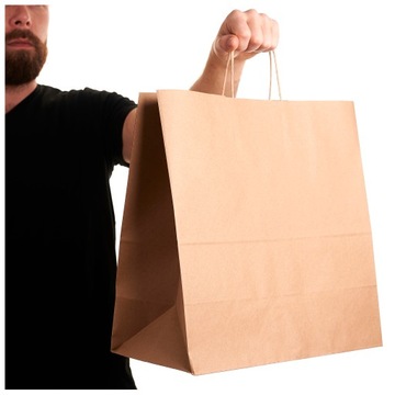 БУМАЖНЫЙ СУМКА ЭКОСУМКИ КОРИЧНЕВЫЕ 40х18х39см / 25шт.