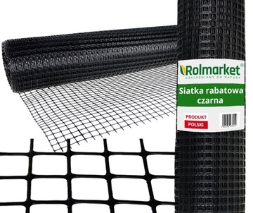 NOWA SIATKA PLASTIKOWA RABATOWA CZARNA PCV 0,8x50m OSŁONKA NA PIEŃ DRZEWKA