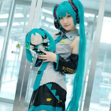 HATSUNE MIKU VOCALOID PERUKA COSPLAY WIG Z HAIRNETEM