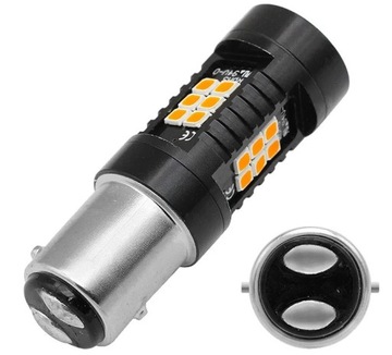 ŻARÓWKA DWUWŁÓKNOWA P21/5W BAY15D POMARAŃCZOWA 21 LED