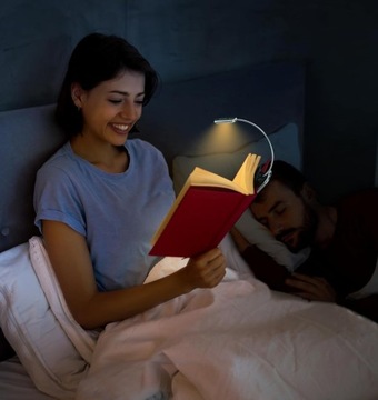 LAMPKA NOCNA LED DO CZYTANIA KSIĄŻEK KLIPS Z KLIPSEM USB BEZPRZEWODOWA