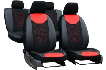 Eko kožené potahy Speeder Nissan komplet přední a zadní část Červené automobilové