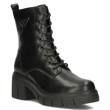 Buty damskie workery na obcasie klocek sznurowane czarne Filippo r.40