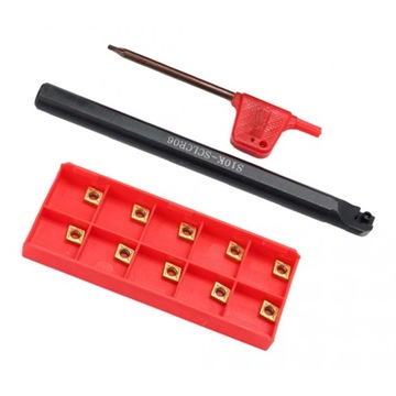 Uchwyt narzędziowy do toczenia Uchwyt do wytaczania prętów + płytki węglikowe + klucz Tokarka CNC