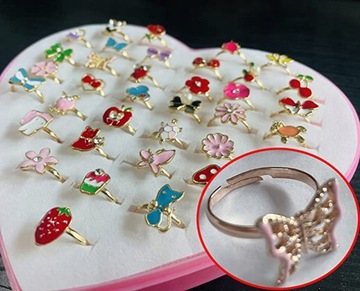 КОЛЬЦА для девочек Комплект УКРАШЕНИЙ 36 шт.