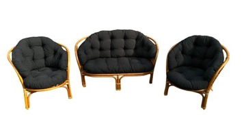 МЕБЕЛЬНЫЕ ПОДУШКИ ИЗ РОТАНГА, ЧЕРНЫЙ КОМПЛЕКТ