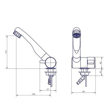 Кран Comet для фургона, кемпера, холодная вода 12В