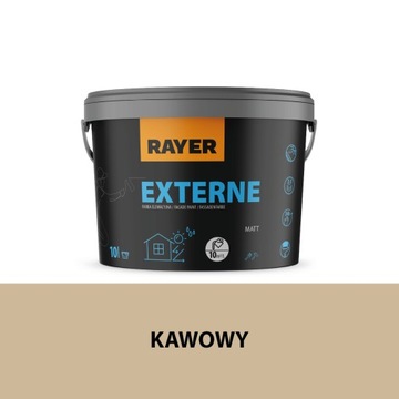 Farba Elewacyjna Fasadowa RAYER 10l kawowy