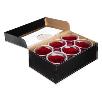 bordowe WIECZNE RÓŻE główki XL Rose Amor KOLORY