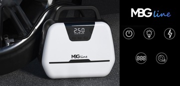 Автомобильный компрессор, насос, 12 В/230 В, компрессор, светодиодный фонарик, ЖК-дисплей + подвеска