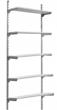 REGAŁ METALOWY MODUŁOWY 5 PÓŁEK MAGAZYN SKLEP WARSZTAT ZAKŁAD 100x240 CHROM