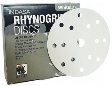 INDASA 392317 P100 Krążek Ścierny 15H 150mm Rzep White Line Rhynogrip 50szt