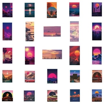 НАКЛЕЙКИ ДЛЯ НОУТБУКА НАКЛЕЙКИ BOM MIX SUNSET 50 шт.