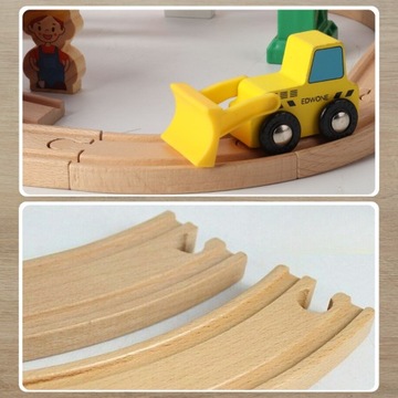 Деревянные рельсовые пути Локомотив + вагоны