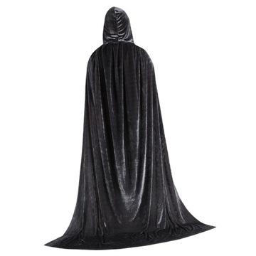 Aksamitna peleryna z kapturem i płaszczem z kapturem na Halloween dla dzieci 130 cm szara
