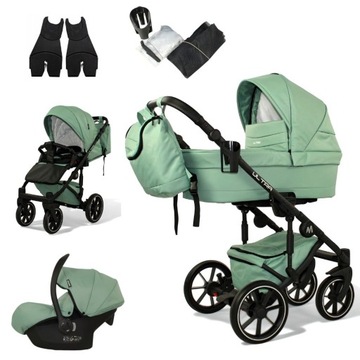 MOMMO ULTRA Mint Wózek Wielofunkcyjny 3w1 + Fotelik Cosmo I-size