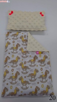 Деревянная колыбелька для кукол МИНКИ + постельное белье ХЛОПОК.