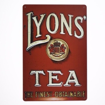 Tabliczka dekoracyjna metalowa LYONS' TEA vintage