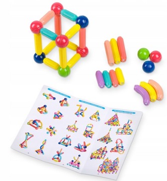 БОЛЬШИЕ МАГНИТНЫЕ КОНСТРУКЦИОННЫЕ БЛОКИ XXL 128 штук + супер КОРОБКА + КОЛЕСА