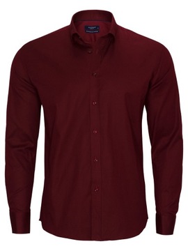 Quickside koszula męska bordo kołnierzyk długi rękaw rozmiar 4XL