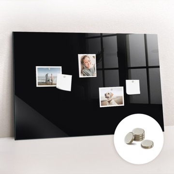 Foto tablica magnetyczna na prezent + magnesy gratis Kolor czarny 90x60 cm