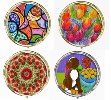 LUSTERKO KIESZONKOWE METALOWE OKRĄGŁE Z ZAPIĘCIEM