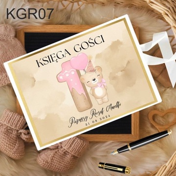 Pamiątkowa księga gości na ROCZEK z imieniem 100 stron+ wstążka