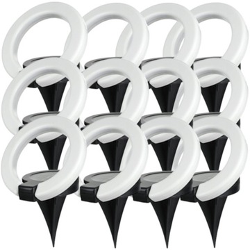 12x Lampka Solarna LED Regulowany Solar RING Wbijany z Czujnikiem Zmierzchu
