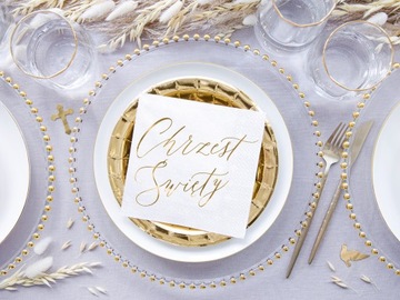 САЛФЕТКИ КРЕЩЕННЫЕ САЛФЕТКИ, 20 шт, белые