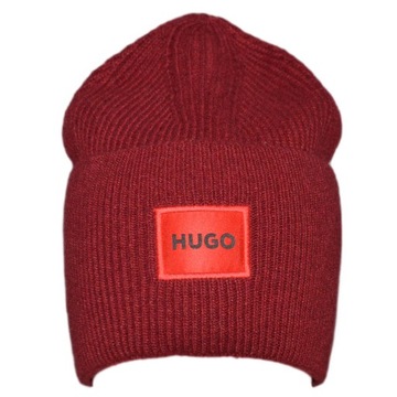 Czapka zimowa wełniana Hugo Boss Beanie Czerwona 50496011-604