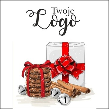 naklejki ŚWIĄTECZNE z życzeniami twoim LOGO 50szt
