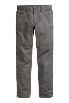 H&M Spodnie z diagonalu Slim fit dżinsowe męskie szare klasyczne jeansy 36