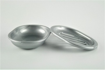 MYDELNICZKA DWUCZĘŚCIOWA Z OCIEKACZEM SREBRNA PLAS